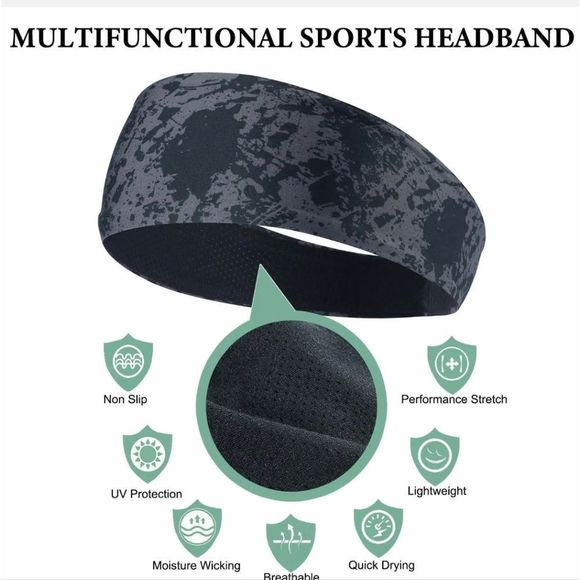 Camo Headband Stretch Sports Yoga Gym Hair Band Wrap Sweatband for Women Men US - Picture 2 of 5